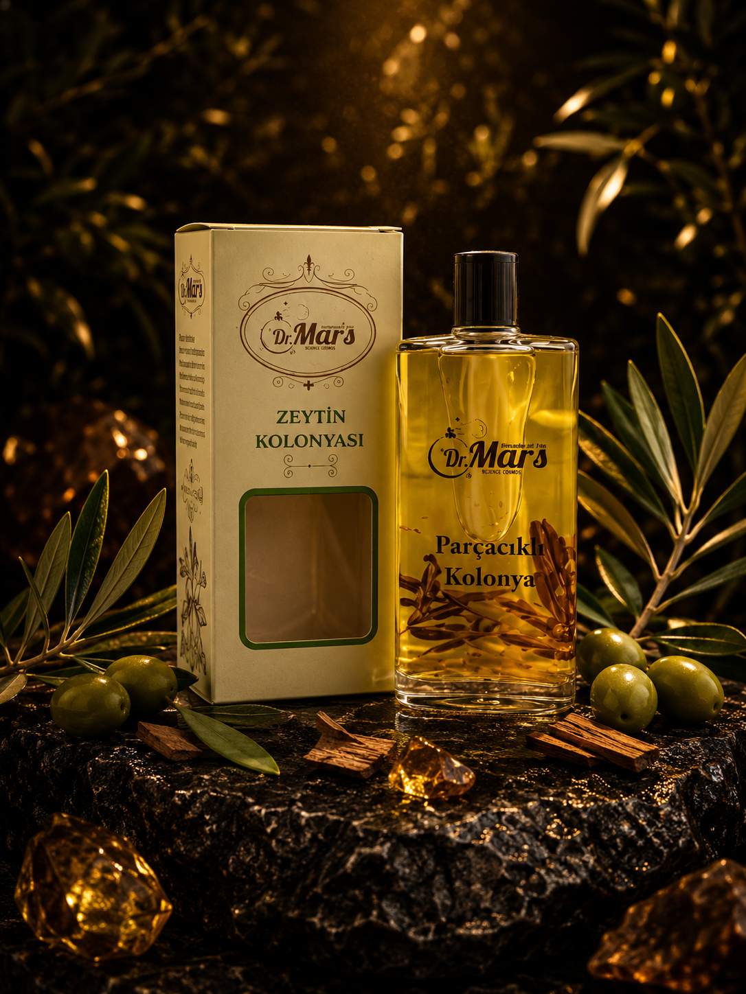 Doğal Parçacıklı Zeytin Kolonya